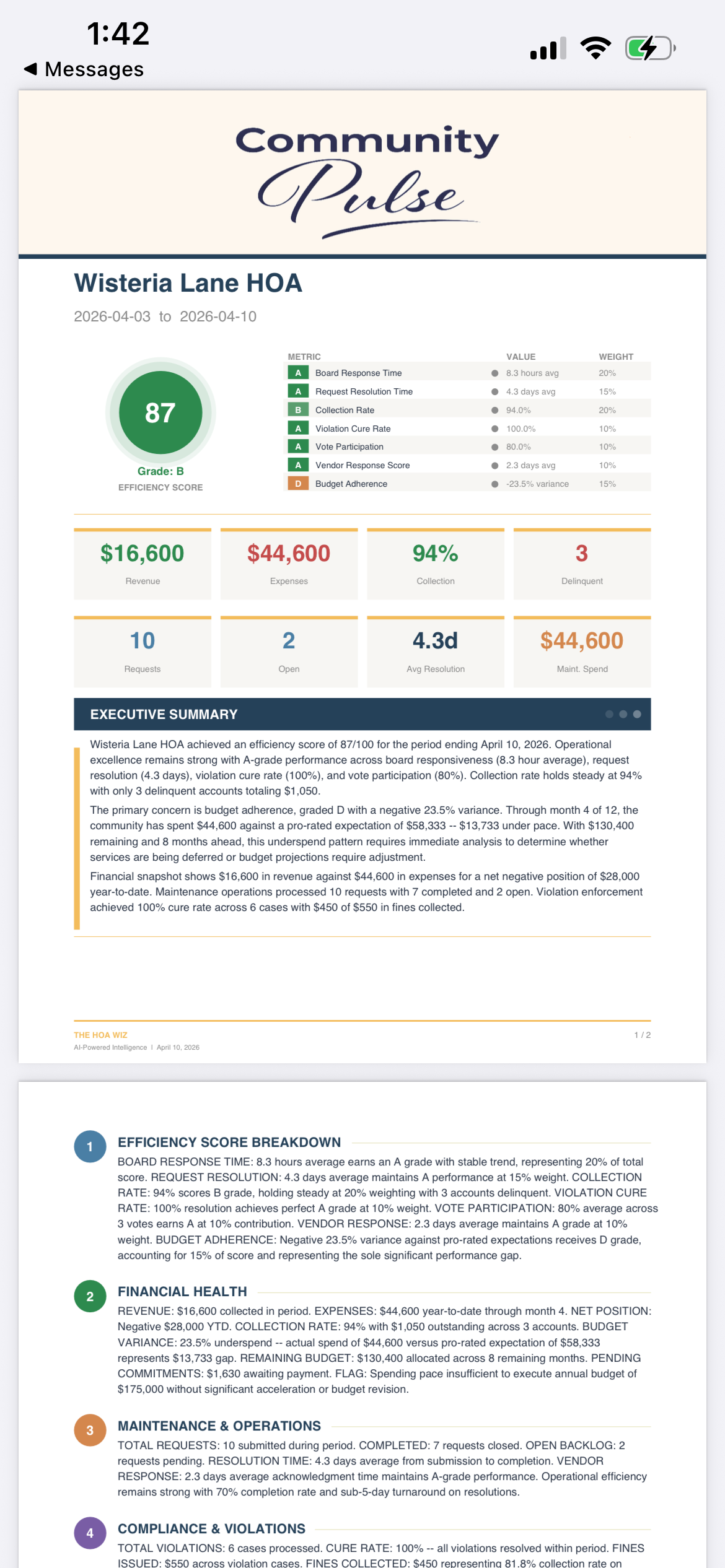 Community Pulse weekly report PDF